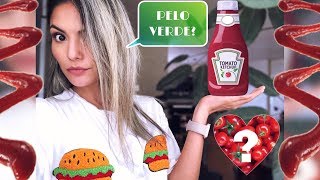 CATSUP PARA QUITAR EL PELO VERDE Funcionó o me lo decoloré🤔 [upl. by Hallette]