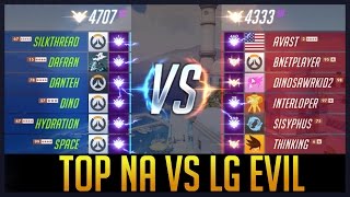 Highest Ranked NA Overwatch Players vs LG Evil 4707 vs 4333 [upl. by Harpole]