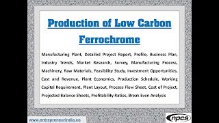 Production of Low Carbon Ferrochrome [upl. by Ifill]