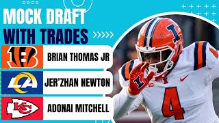 NFL MOCK DRAFT 2024 WITH TRADES  SIX BIG TIME TRADES [upl. by Ynnaf]