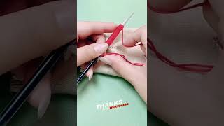 Stitching tips and tricks for beginners in simple shorts trending stitch needleweaving pattern [upl. by Namya]