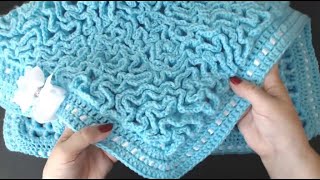 Crochet this simple WRIGGLE blanket A super easy yarn stash Buster Quick crochet for beginners [upl. by Anrim685]