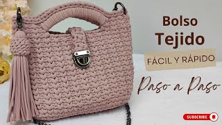 📢Bolso en trapillo tejido a crochet con puntos bajos paso a paso [upl. by Allicerp]