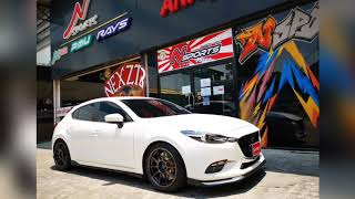 Mazda 3 จัดล้อ Wedssport TC105X 18x8543 51143 พร้อมรัดยางเดิม ให้ 2254518 [upl. by Nataline]