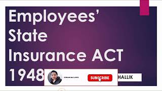 Employees state insurance act 1948 for CS and CMA students in Hindi ESI ACT [upl. by Sverre]