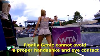 Bouchard tries to avoid Camila Giorgis handshake [upl. by Navac]