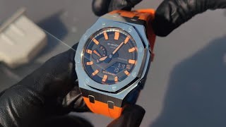 Unboxing the Orange Casioak Mod  Casio G Shock GA2100 Review [upl. by Omura]