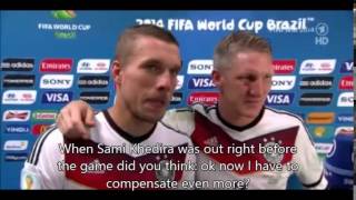 Schweinsteiger Podolski and Kramer after winning World Cup in Brazil English subtitles [upl. by Marrin634]