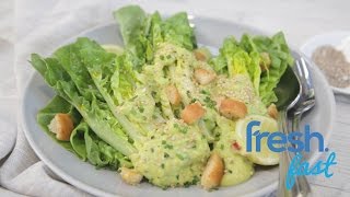 FreshFast Baby Cos amp Crouton Salad with Avocado Dressing [upl. by Selym]