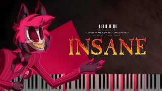 Insane  Hazbin Hotel Piano cover  Tutorial  Karaoke [upl. by Andrade]