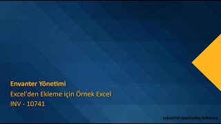 INV 10741  INVT08  Excelden Ekleme için Örnek Excell [upl. by Lamson]