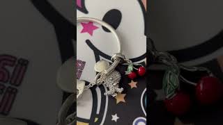 Pandora Moments Heart TBar Snake Chain Bracelet Cherry and Dino charms [upl. by Dorothy381]