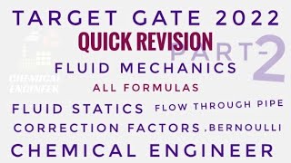 Quick Revision Fluid Mechanics  GATE 2022 All Formulas  Part2  Chemical Engineer [upl. by Ludwig]