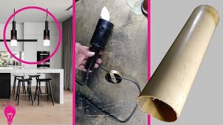 ✅Como hacer LAMPARAS COLGANTES recicladas♻️IDEAS para hacer COSAS con TUBOS DE PVC💡lamparas de noche [upl. by Hendrickson]