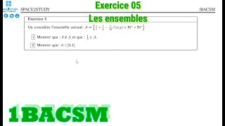 Exercice 5  Cours Les ensembles  1BACSM [upl. by Ghassan460]