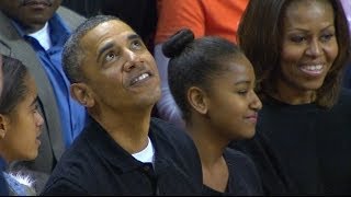 President Barack Obama Attends Oregon State vs Maryland Basketball Game  ACCDigitalNetwork [upl. by Also693]