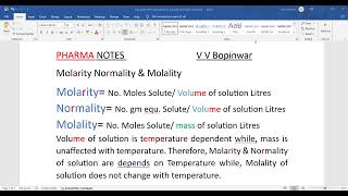 Molarity Normality Molality  Analytical Chemist  Technical Assistant  RRB Pharmacist  Chemistry [upl. by Gardy723]