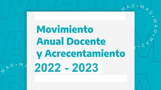 Capacitación MAD  Acrecentamiento 2022  2023 [upl. by Eleanora]