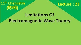 Limitations Of Electromagnetic Wave Theory Hindi  Class 11  11th Chemistry [upl. by Elspeth936]