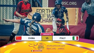 Highlights  Game 4 China vs Italy  2024 WBSC Women’s Softball World Cup  Finals [upl. by Ahsii]