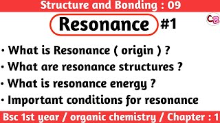 Resonance  Structure and Bonding  Bsc 1st year chemistry  lecture  09  by Chemboost [upl. by Adachi]