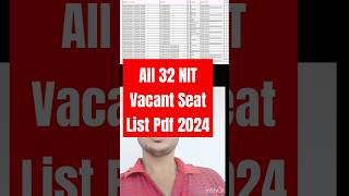 All 32 NIT Vacant seat List pdf 2024  CSAB Seat Matrix 2024 ✅ CSAB Vacant seat List 2024 csab2024 [upl. by Crofoot397]