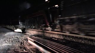 Norfolk And western 611 trailing steam train on NS 060 at Night time on the BLine coming home chase [upl. by Jezabelle]