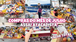 COMPRAS DO MÊS NO ASSAÍ ATACADISTA  Vlog no Mercado  VALOR TOTAL 💸 [upl. by Farlie508]