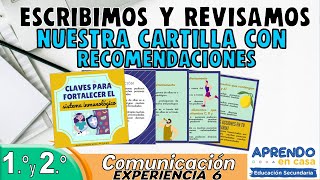 ESCRIBIMOS Y REVISAMOS NUESTRAS CARTILLAS DE RECOMENDACIONES  Aprendo en casa secundaria [upl. by Ezalb]