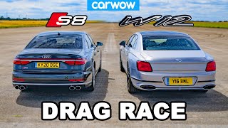 Audi S8 vs Bentley Flying Spur  DRAG RACE V8 vs W12 [upl. by Largent]