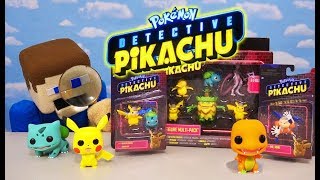 Detective Pikachu Pokemon Movie Figures Complete Set Unboxing amp Funko Pop [upl. by Graham]