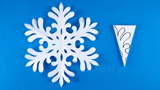 How to cut a traditional snowflake out of paper ❄ [upl. by Yt]