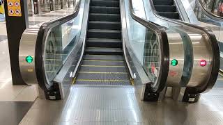 Singapores Caldecott MRT station long escalator connection to Thomson East Coast Line [upl. by Almire]