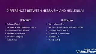 Comparison between Hebraism and Hellenism [upl. by Esilegna947]