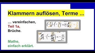 Klammern auflösen Terme vereinfachen auch Rationale Zahlen Teil 1a [upl. by Amrita261]