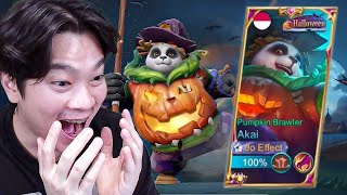 Review Skin Halloween Akai Terlalu Gemoy Ini  Mobile Legends [upl. by Anerev]