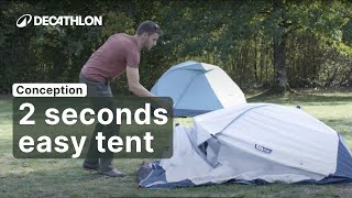 TUTORIAL  How to fold the 2 SECONDS EASY TENT freshampblack 2p   DecathlonQUECHUA [upl. by Shirah188]