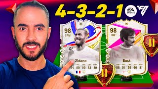 LA FORMACIÓN 4321 con 98 ZIDANE y 98 BEST  FC 24 FUT CHAMPIONS RESUMEN [upl. by Annil]