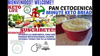 PAN CETO DE 2 MINUTOS 2 MINUTE KETO BREAD [upl. by Herrle156]