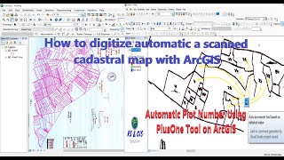 automatic digitization of a map using ArcGIS  cadastral map automatic plot number entryLR RS [upl. by Taddeo224]