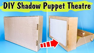 DIY Shadow Puppet Theatre out of a cardboard box in 5 minutes at home for a Halloween spooky story [upl. by Laurin]