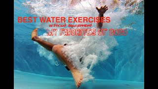 Best Water Exercises of 2020 My favorite no equipment Aqua Aerobic moves [upl. by Oneg]