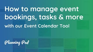 Event Calendar amp Booking Calendar  How to manage event bookings tasks appointments  Planning Pod [upl. by Suhpoelc]