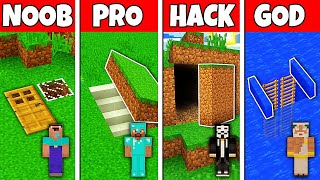 Minecraft Battle NOOB vs PRO vs HACKER vs GOD SECRET UNDERGROUND HOUSE BUILD CHALLENGE in Minecraft [upl. by Eiduam]