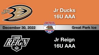 Anaheim Jr Ducks 16AAA vs Ontario Jr Reign 16AAA  December 30 2022 [upl. by Golightly]