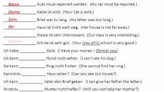 possessive pronouns work in German  wwwgermanforspaldingorg [upl. by Akemeuwkuhc]