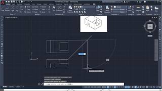 AutoCAD Orthographic Projection Example 1 Multi View Drawing [upl. by Ilenna599]