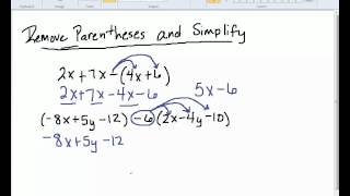 Removing Parentheses amp Simplifying [upl. by Garwood]