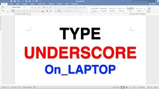 How To Type Underscore On Laptop  Keyboard [upl. by Kadner]