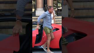 Billionaire comfy gentleman getting out his Ferrari at Hotel Paris monaco luxury lifestyle fyp [upl. by Erreip461]